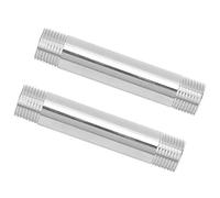 Generic 2Pcs Stainless Steel Equal Diameter Threaded Pipe Fittings Impact Resistant for Plumbing and Hardware 10cm (4 Points Extra Wire Extension Rod 10cm)