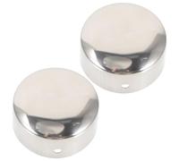 Generic 2pcs Stair Rail End Caps Made of Stainless Steel with Screw Hole, Polished Chrome Decorative Handrail End Caps for Banister and Grab Bar, High-Temperature Resistant Cover