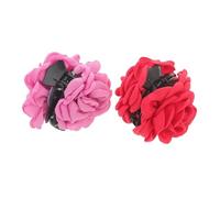 Generic 2pcs Three-dimensional Rose Clip Hair Clips Women Small Hair Clips Braided Hairdresser Barrette Hair Jaw Clip for Women Hair Claw Clips Women Hair Clamps Large Hair Clips Fabric