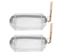 Generic 2Pcs Transparent Glitter Makeup Bags with Zipper Large Capacity Portable Toiletries Pouch for Travel Cosmetics Storage Silver