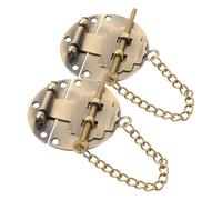Generic 2pcs Vintage 50mm Round Alloy Hasp Locks with Chain for Wooden Jewelry Boxes, Metal Hinge Buckle Latch Hardware for Trinket and Box Security