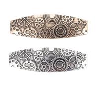 Generic 2Pcs Vintage Metal Hair Clips Set Silver Gold Hair Barrettes for Women and Classic Patterned Hairpins for Daily and