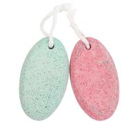 Generic 2Pcs Volcanic Pumice Foot Pedicure Stones with Storage Box Double-Sided Dead Skin Scrubber for Feet Exfoliation and Relaxing Massage Random Color