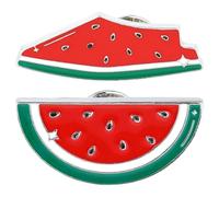 Generic 2Pcs Watermelon Lapel Clip Shawl Clip Cartoon Brooch Pin Zinc Alloy Red Watermelon Shape Fashionable Elegant Brooch with Good Decorative Effect, Easy to Match for Daily Party