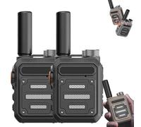 Generic 2PCS Waterproof & Shock Resistant Walkie-Talkies, Nationwide PTT Unlimited Range, Rechargeable Long Range, Mini Walkie Talkie, Instant 2 Way Radios (Black)