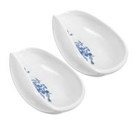 Generic 2pcs White Porcelain Tea Leaf Holders with Blue Peony Pattern Ceramic Tea Spoons Set and Daily Use