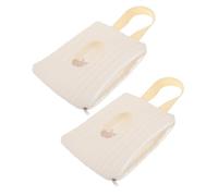 Generic 2pcs Wipes Bag Pump Bottle Dispenser Diapers Trash Bag Dispenser Travel Wipes Container Pouch Holder Wipes Container Refillable Wipe Holder Cotton White