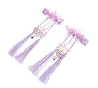 Generic 2pcs Women Hairpins Chinese Style Hair Accessories with Acrylic, Beads and Alloy, Comfortable to Wear and Suitable a Variety of Hairstyles, for Ancient Costume Photos