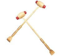 Generic 2pcs Wooden Massage Hammer for Back and Whole Body Relaxation, Smooth Surface Handheld Massager to Promote Deep Muscle Tissue, for Office Use and Warm-ups