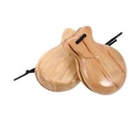 Generic 2pcs Wooden Spanish Castanets Musical Instrument Practice Wooden Castanets Party Favors Castanets Teaching Castanets Finger Castanet Musical Rhythm Beige