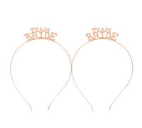 Generic 2pcs Zinc Alloy Team Bride Headband with Unique and Charming Design, Bridal Hair Accessories for Wedding and Birthday, Delicate Headwear Decoration for Bride to Be