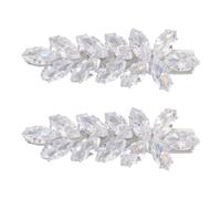Generic 2pcs Zircon Hair Jewelry Bling Hair Barrettes Leaf Shaped Elegant Classic Secure Grip Comfortable Wear Bridesmaids Brides Prom Wedding Accessories