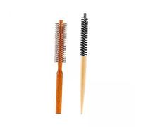 Generic 2xMini Round Wood Brush Roller/Hair Combs/Hair Styling Tool/Professional Roller Hairbrush for Blow Curly Hair Styling