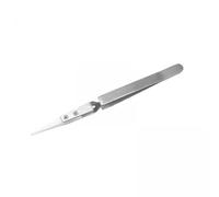 Generic 2xTweezer Plier Pointed Big Bend Handheld Stainless Steel Tweezers Heat Resistant Tweezers for Hobby Repair Tool Soldering Tool Pinching Coils