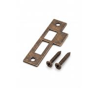 Generic 3-1/2"" Antique Brass Door Strike Plate Latch for Mortise, Striker, Keeper, Replacement, Solid Brass, 3.5"", 312AB