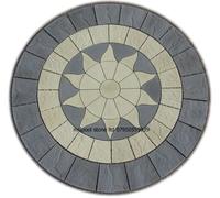 Generic 3.46m Bullseye Circle Concrete Paving Slab (5 Pack) - Charcoal/Buff - Residential Grade - Delivery Exceptions