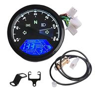 Generic 3.6 In Motorcycle Digital Speedometer, Lcd Display For Carburetor Bikes, Includes Odometer, Tachometer, Fuel Level, Turn Signal