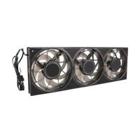 Generic 3 in 1 Case Fan, MFDB Dynamic Pressure Bearing 360mm 7 Blades 5V ARGB 2200RPM 4Pin PWM Case Fan for Water Cooling System (Black)