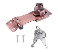 Generic 3 Inch Zinc Alloy Keyed Hasp Lock with 90 Degree Right Angle Latch for Cabinet Doors Safety Locking Hasp Suitable for File Cabinets