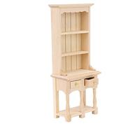 Generic 3 Layer Miniature Bookcase with Drawers, Dollhouse Study Decoration Furniture for 1:12 Doll House, Ideal Dollhouse Accessories (Plain Model)