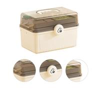 Generic 3 Layers Shockproof Portable Storage Box for Home Outdoor, Lightweight First Aid Box for Family Use (White)