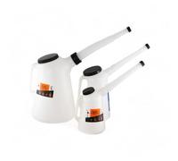 Generic 3 Measuring Jugs with Flexi Spout & Lid for Fluid Fuel Oil Petrol Diesel 1L, 2L & 5L Set