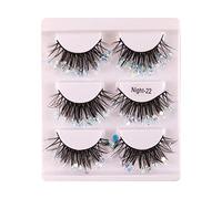 Generic 3 Pairs Luminous False Eyelashes Colorful Soft Shining Color Sequin 3D Dramatic Fake Lashes for Costume Festival New Year Cosplay Stage, Blue