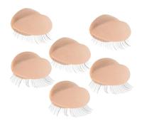 Generic 3 Pairs Removable Eyelid Modules with Eyelashes for Lash Extension Practice, Replacement Eyelids Compatible with Mannequin Head, Realistic Skin Color for Eyelash Training