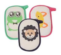 Generic 3 pcs Bath Sponge Cartoon Animal Soft Shower Scrubber for Newborns Compact Lightweight Body Scrubber with Rich for Gentle Skin Massage and Bath Essentials