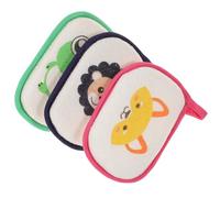 Generic 3 Pcs Cartoon Shower Sponge for Newborns, Cotton Bath Sponge with Stronger Cleaning Ability, Unique Cartoon Animal Shape for Bathing and Daily Deep Cleansing Random Color