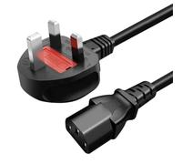 Generic 3-Pin UK Power Cable, Black, 1.5m, Male-to-Female, Heavy Duty, Compatible with Laptops, PCs, Monitors, Printers