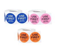 Generic 3 Rolls Use First Stickers Food Labels for Restaurant Inventory Control, Copper Pink, Food Service Priority Stickers for Kitchen and Shop
