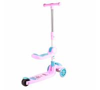 Generic 3 Wheeled Scooter, Removable Light Up Wheels Scooters Adjustable Height Slip Proof for Kids (Pink)