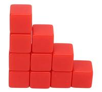 Generic 30 Pcs 16mm Dice Set Six Sided Write On Cubes 16 Sided Dice Set D6 with Plastic for Math Games Teaching Classroom Home Party (Red)
