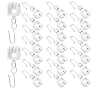Generic 30 Pcs Curtain Track Gliders Hooks Sturdy Plastic and Iron Rollers for Drapery and Shower Curtains Suitable for Ceiling and Wall-Mounted Tracks