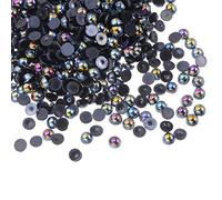 Generic 3000pcs ABS Half Pearl Beads, 4mm Resin Flat Back Pearls Shiny Imitation Pearl Bead for DIY Crafts Making Shoes Wedding Christmas Photo Frames, Colorful Black