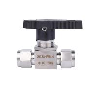 Generic 304 Stainless Steel Compression Straight Ball Valve Tube OD 1/8'' 1/4'' 3/8'' 1/2'' 3 4 6 8 10 12mm SS304(3mm)
