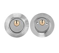 Generic 304 Stainless Steel Double Cylinder Lock with Anti Saw Lock Tongue and 3 Keys for Solid Wood Doors, Left Open and Right Open Doors, Red Bronze Color (Silver)