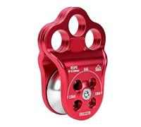 Generic 30KN Climbing Pulley with 3 Hole Side Plate Featuring High Performance for Tree Climbing Rescue Sports Aircraft Aluminum (Red)