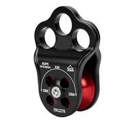 Generic 30KN Climbing Pulley with 3 Hole Side Plate Featuring High Performance for Tree Climbing Rescue Sports Aircraft Aluminum (Black and Red)