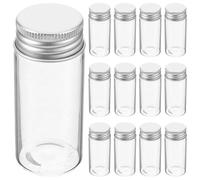 Generic 30ml Glass Test Tubes with Lids 30pcs Sealed Sample Vials for Powder, Capsules, and Liquid Storage Portable Small Glass Bottles Suitable for Travel and Lab Use