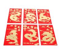 Generic 30pcs 2024 Year of Dragon Red Envelopes Thick Paper Red Packets Large Size for Wedding and Spring Festival Lunar New Year Lucky Money Bags