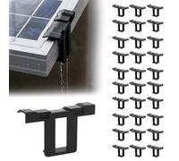Generic 30Pcs Black T-Shaped Solar Panel Drain Clips, 30mm Water Guide Clamps for Photovoltaic Panels