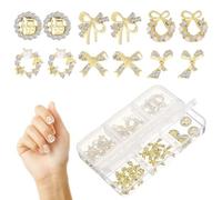 Generic 30pcs Delicate Nail Charms Set with Alloy Material and Portable Storage Box Shiny Nail Decoration Accessories for Manicure Versatile Style with Wide Application