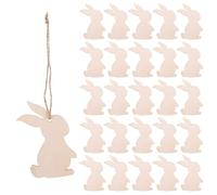 Generic 30pcs Easter Wood Bunny Slices Unfinished Wooden Cutouts DIY Wooden Craft Chips for Spring Decorations and Holiday Art Projects
