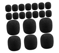 Generic 30pcs Microphone Foam Cover Replacement Black Windscreen for Mic Protection Foam Mic Filter for Enhanced Sound Quality 30 * 22 * 8mm Size