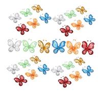 Generic 30pcs Organza Butterfly Craft Glitter Butterfly Decorations Sheer Mesh Sparkling Butterflies for Bridal Shower Baby Shower Birthday Party