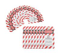 Generic 30PCS Rewritable Lockout Tag Durable Safety Sign for,Coal Mines,Warning Tagout Label, Industrial Lockout Tag, Red PVC Metal, 5.7x3.0in