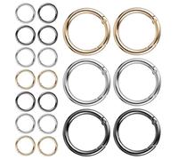 Generic 30pcs Round Metal Spring Snap Buckle Clips 1 Inch Inner Diameter, Sturdy Open Ring Design for DIY Projects, Crafting, Dog Leash and Bag Strap Accessories