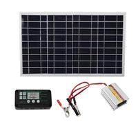 generic 30W Solar Panel Kit with 220W MPPT Power Inverter, Waterproofing Controller & QC3.0, 23oz Portable Solar System for Outdoor Power, Aluminum & ABS Construction